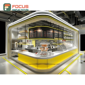 ตู้โชว์กาแฟร่วมสมัย ชั้นวางกระจกเข้ามุม โซนขนมหวาน ตู้โชว์คาเฟ่ลายไม้โอ๊ค - Product Image 4