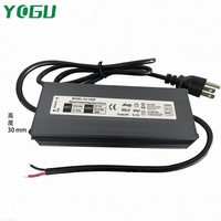 YOGU Boîtier en aluminium fin, alimentation LED étanche DC24V 10A, unité transformateur extérieure entièrement étanche et anti-poussière