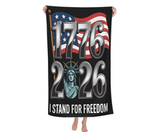 Serviette de plage America 250, 1776-2026, 250e anniversaire, drapeau patriotique imprimé, microfibre, sans sable, séchage rapide, pour cadeau