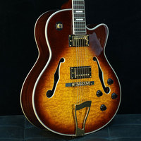 High Quality Starsun X150 6 String Electric Jazz Guitar Piebald Ash Top Semi Hollow Okoume Neck Polished Custom Guitar Wholesale