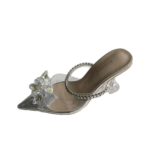 2022 New Spring Women Slipper Bling Crystal Bow-knot Pointed Toe on Mules <b>Shoes</b> Thin High Heel Ladies <b>Shoe</b> - Product Image 6