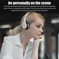 Casque sans fil à prix réduit, casque de jeu sans fil pour joueurs, casque stéréo HiFi avec carte TF