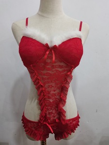Body Natalizio Sexy, Costume Provocante, Ricamo sul Corpo, Pizzo, Pezzo Unico, Teddy, Top da Club Notturno per <span class=keywords><strong>Donne</strong></span> Sensuali - Product Image 3