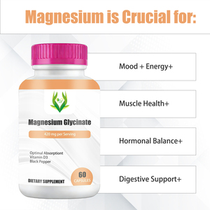 OEM Magnesium Glycinate Capsule with Black Pepper Fruit Extract Digestive Support Hormonal Balance <b>Supplement</b> - Product Image 3