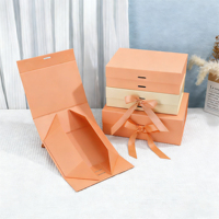 Boîtes cadeaux d'anniversaire de luxe en papier recyclé personnalisées transfrontalières, pliables, avec nœud papillon, fermeture magnétique, couleur unie, finition mate