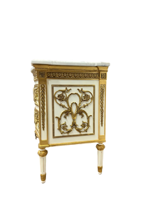 Mobile da Ingresso in Legno Massello Intagliato a Mano <span class=keywords><strong>con</strong></span> Piano in Marmo, <span class=keywords><strong>Arredamento</strong></span> <span class=keywords><strong>Moderno</strong></span> di Lusso per Corridoio in Betulla Importata - Product Image 3