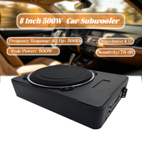 Subwoofer actif mono pour voiture 8 pouces 120W RMS, entièrement en aluminium, sous siège, 12V DC, bobine simple, apparence personnalisée, vente directe d'usine