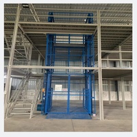 Étagères à palettes à 2 niveaux en acier Q235 YJC YJC0056, étagères de mezzanine, escaliers, capacité de charge de 300 kg/m², revêtement anti-corrosion en poudre
