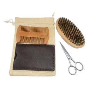 Set per la cura della barba da uomo con spazzola per forbici per rifilatura viso e sacco-<span class=keywords><strong>Kit</strong></span> essenziale per baffi e barba - Product Image 4