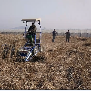 Équipement agricole manuel à quatre roues Presse à balles Reaper Binder Harvester Machine pour l'herbe de grain de blé en Inde - Product Image 4