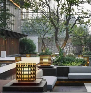 Luces Solares de Jardín Estilo Chino, Lámparas de Pie Cuadradas para Exteriores, Luces LED para Patio, IP65, Alimentación CA, Farolas Solares de Columna - Product Image 3