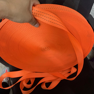 Sangle en polyester orange de 3,8 cm, sangle de fixation de cargaison robuste de 1,5 tonne, sangle de fixation industrielle haute résistance - Product Image 1