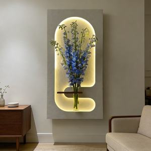 Arte Mural Moderno en Relieve 3D, Pintura Texturizada, Escultura Geométrica Hecha a Mano, Pintura Minimalista de Arenisca con LED, Personalizable - Product Image 1