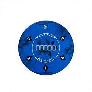 Tapis de jeu de poker rond en tissu velours avec fond en caoutchouc écologique UOO, 60 cm/120 cm, taille personnalisable - Product Image 1