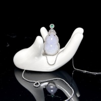 Pendentif en jadéite naturelle de Birmanie de qualité A, forme de gourde, pendentif en jadéite lavande, collier pour femmes, cadeau en jadéite (avec NGTC)
