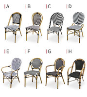 Mobilier de campagne français salle à manger en plein air café chaise aluminium rotin terrasse Restaurant métal étanche Antique Table à manger bois