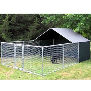 Özelleştirilmiş tasarım 10 * 10ft Pet ev kafesleri/demir sanat Husky geçici oyun parkı/çift kapılar ile büyük kedi açık kulübesi - Product Image 3