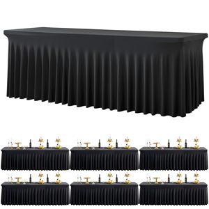 Khăn trải bàn thun co giãn hình vuông bán buôn, có viền, phù hợp với bàn 4, 5, 6FT, chống nhăn, dùng cho đám cưới, tiệc chiêu đãi, nhà hàng - Product Image 1