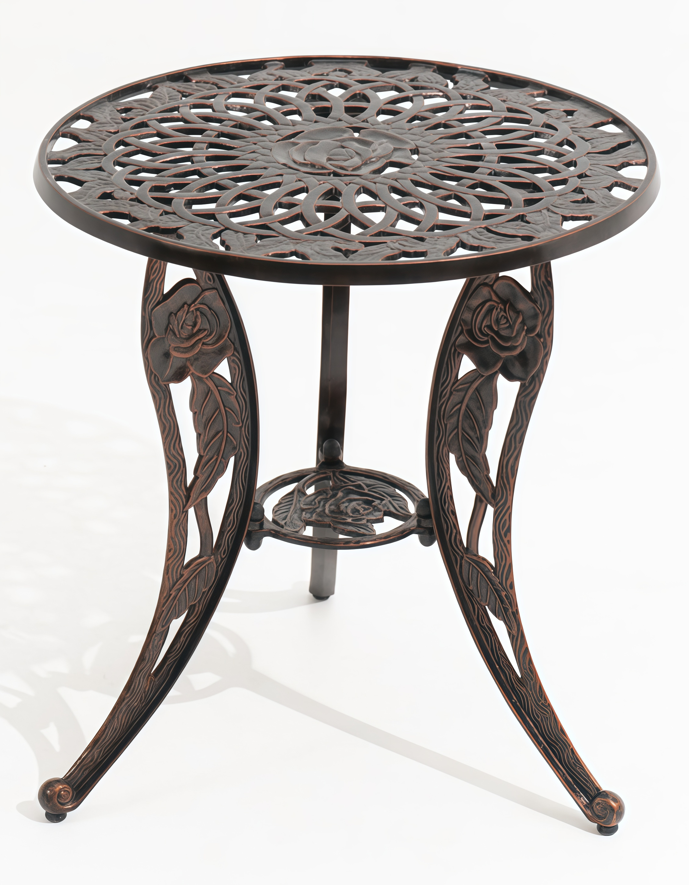 Table ronde motif D2-Rose 62*67cm