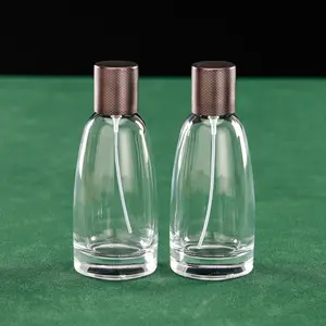 Botol kaca kemasan botol parfum semprot kaca kosong mewah 100ml silinder unik kustom grosir