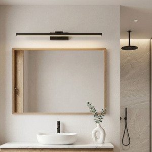 Specchio <span class=keywords><strong>da</strong></span> Bagno Moderno <span class=keywords><strong>a</strong></span> <span class=keywords><strong>LED</strong></span> con Illuminazione Integrata, Montaggio <span class=keywords><strong>a</strong></span> <span class=keywords><strong>Parete</strong></span>, Struttura in Alluminio, per Trucco e Uso in Hotel - Product Image 5