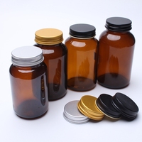 Offre Spéciale 75ml 100ml 150ml 250cc 300cc large bouche clair givré Capsule vitamine pilule médecine bouteille en verre