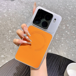 Étui de téléphone magnétique en cuir argenté style <span class=keywords><strong>Ins</strong></span>, série Instant, pour peaux sensibles, compatible avec iPhone 15 et 15 Pro - Product Image 1