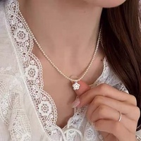 Collier en alliage de perles Shijia pour femme, élégant, haut de gamme, luxueux, chaîne de perles pour pull