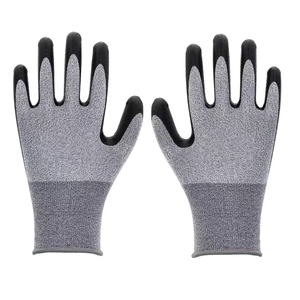 قفازات حماية لليدين مصنوعة من النايلون والسباندكس المحبوك بسمك 15 جيج، مطلية برغوة النتريل السوداء، رمادية وبيضاء اللون - Product Image 1