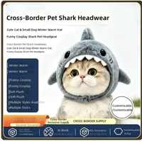 Chapeau de déguisement en peluche douce pour animaux de compagnie, motif dessin animé, chaud pour l'hiver, pour chats et petits chiens, idéal pour Halloween
