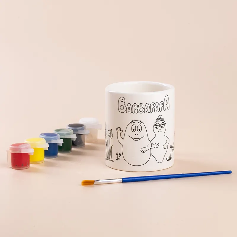 YUANWANG Diy Bisque Painting Kit for Kids Craft Coffee Cup Painted DIY Ceramic Mugs Cups Set