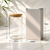 Gobelet en verre réutilisable transparent en borosilicate de 16 oz avec paille, idéal pour Coca-Cola, café glacé, tasse à boisson portable pour la maison et le café
