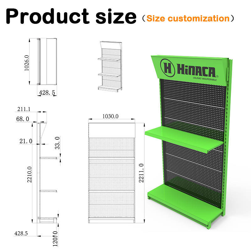 Apache Custom High Load Bearing Tool Display Rack Metal and Wood Combination for Supermarkets Shops Factories — view 4