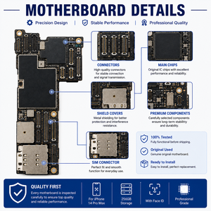 เมนบอร์ดแท้พร้อมชิ้นส่วน Face ID TrueDepth สำหรับเปลี่ยนซ่อมโทรศัพท์มือถือ <span class=keywords><strong>iPhone</strong></span> <span class=keywords><strong>14</strong></span> Pro Max - Product Image 5