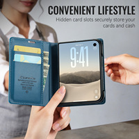 Étui portefeuille pliable en cuir CaseMe 023 pour iPhone Duo avec blocage RFID et recharge sans fil