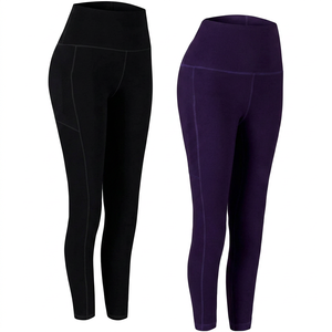 High Waist Women Leggings Full Length Solid Color Stretch Breathable Quick Dry <b>Tummy</b> <b>Control</b> Sporty Yoga Pants - Product Image 1