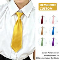 Cravate pour filles en polyester tissé uni, double couche, petite cravate pour uniforme scolaire, cravate personnalisée