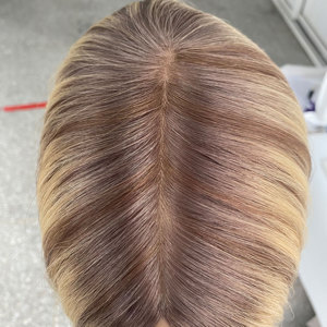 2025 nouveau Design brut 100% cheveux humains PU peau Base toupet pleine épaisseur Silicone Cap cheveux Topper pour les femmes - Product Image 5