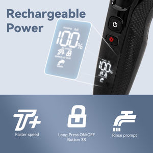 Maquinilla de afeitar eléctrica para hombre, afeitadora de barba inalámbrica 5D de larga duración para niños <span class=keywords><strong>adolescentes</strong></span>, afeitado de limpieza facial con bigote para el hogar - Product Image 3