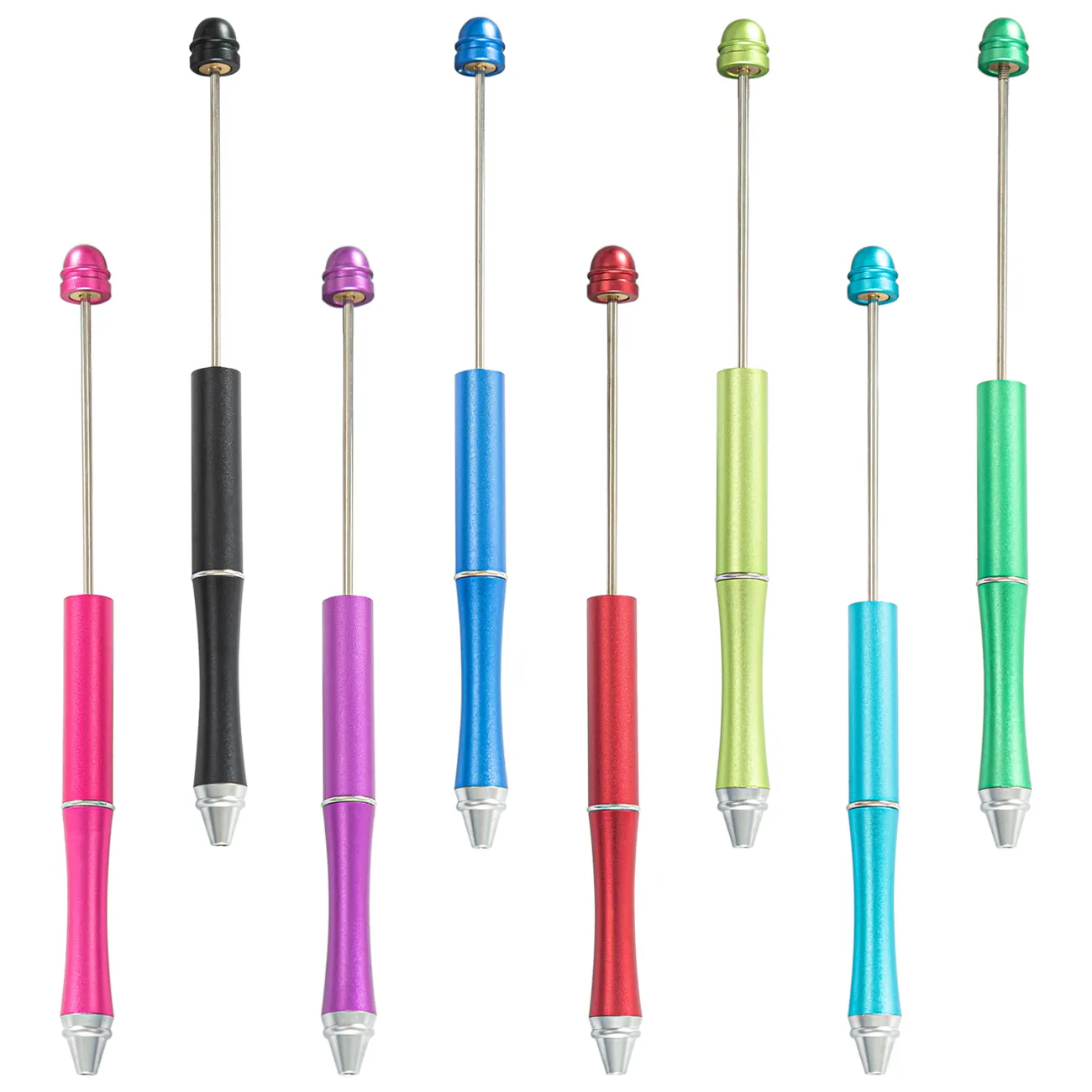 Hot Sale wholesale Multi-Color Metal Selection Ballpoint creative Diy Bead Stainless Steel Ball Point Pen Add A Top Beadable