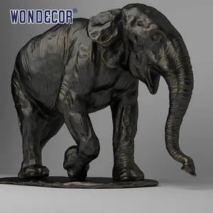 Большая Современная индивидуальная Реалистичная статуя в натуральную величину, животное, металлическое ремесло, слон, бронзовая скульптура
