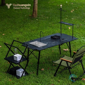 <b>Outdoor</b> campsite Rubik's Cube <b>table</b> storage rack, two-layer <b>folding</b> storage rack, portable multifunctional <b>table</b> - Product Image 5