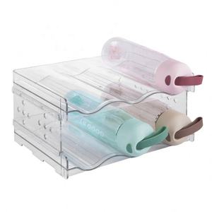 Organisateur pliable en plastique à 2 niveaux pour la cuisine Rangement de table Salon Porte-bouteilles empilable pour armoires - Product Image 3