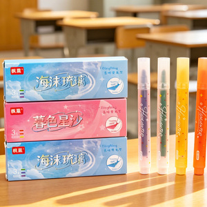 Marcadores brillantes Zhixin, juego de 3 colores en caja, para estudiantes y niños, herramientas de escritura que protegen la vista. - Product Image 4