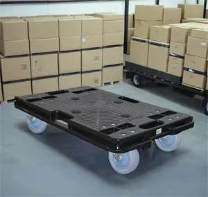 Özelleştirilmiş alüminyum alaşım dört tekerlekli mobil raf sepeti araba plastik kasa platformu ile itme çekme el arabası aracı taşıma için - Product Image 5