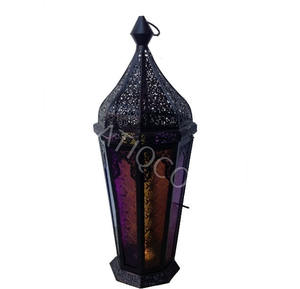 Soporte de luz en T de latón de hierro inteligente moderno indio, portavelas de diseño negro de Metal, linterna, decoraciones colgantes atractivas para fiestas - Product Image 6