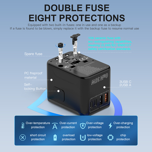 Dây mở rộng phổ Travel Adapter USB PQ điện du lịch Adaptor đa cắm đa cắm du lịch Adaptor trên toàn thế giới - Product Image 4