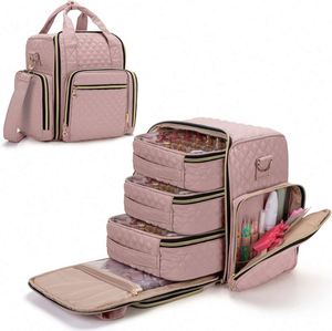 Échantillon Gratuit : Organisateur de Vernis à Ongles pour 72 Flacons, Étui à Vernis à Ongles avec 3 Sacs Amovibles et Pochettes de Rangement pour Outils, Rose Pâle - Product Image 1