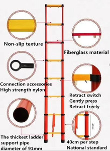FRP cách điện Kính thiên văn thang 7 to16ft cao, nhiệm vụ nặng nề không trượt telescoping Thang cho công việc điện (<span class=keywords><strong>4M</strong></span>/13.1ft) - Product Image 2