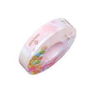 Boîte à bonbons ronde en métal blanc vide avec couvercle, design macaron, décorative, vente en gros, directement de l'usine, approvisionnement en vrac